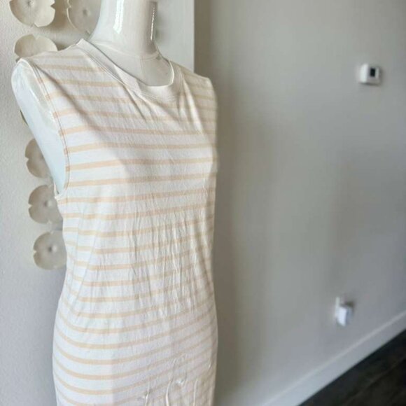 Everlane Sleeveless Midi Dress – Cream & White Stripes – XL - Picture 2 of 7